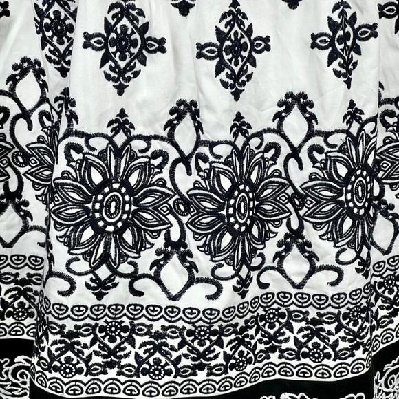 White House Black Market Strapless Dress Embroidered Medallion Print - Picture 2 of 8